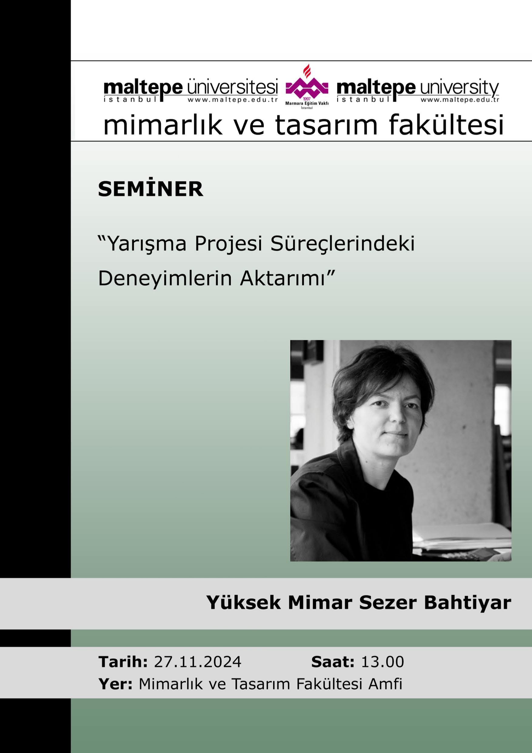 Seminar-"Yarışma Projesi Süreçlerindeki Deneyimlerin Aktarımı"